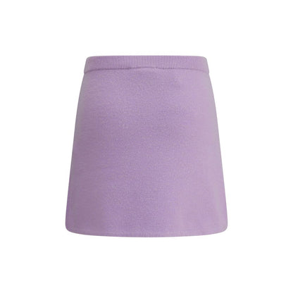 Self-Portrait Purple Viscose Mini Skirt with jewel embellishments, elastic waistband, and front pockets, perfect for AW25.