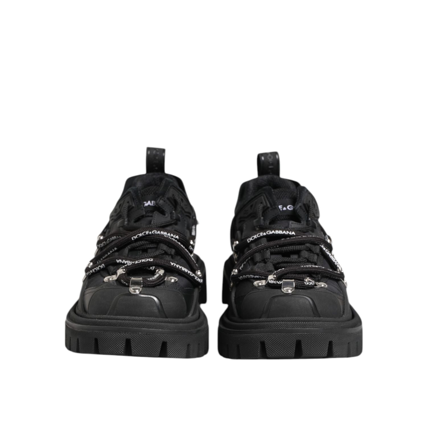 Dolce & Gabbana Black Low Top Lace Up Trekking Sneakers Shoes