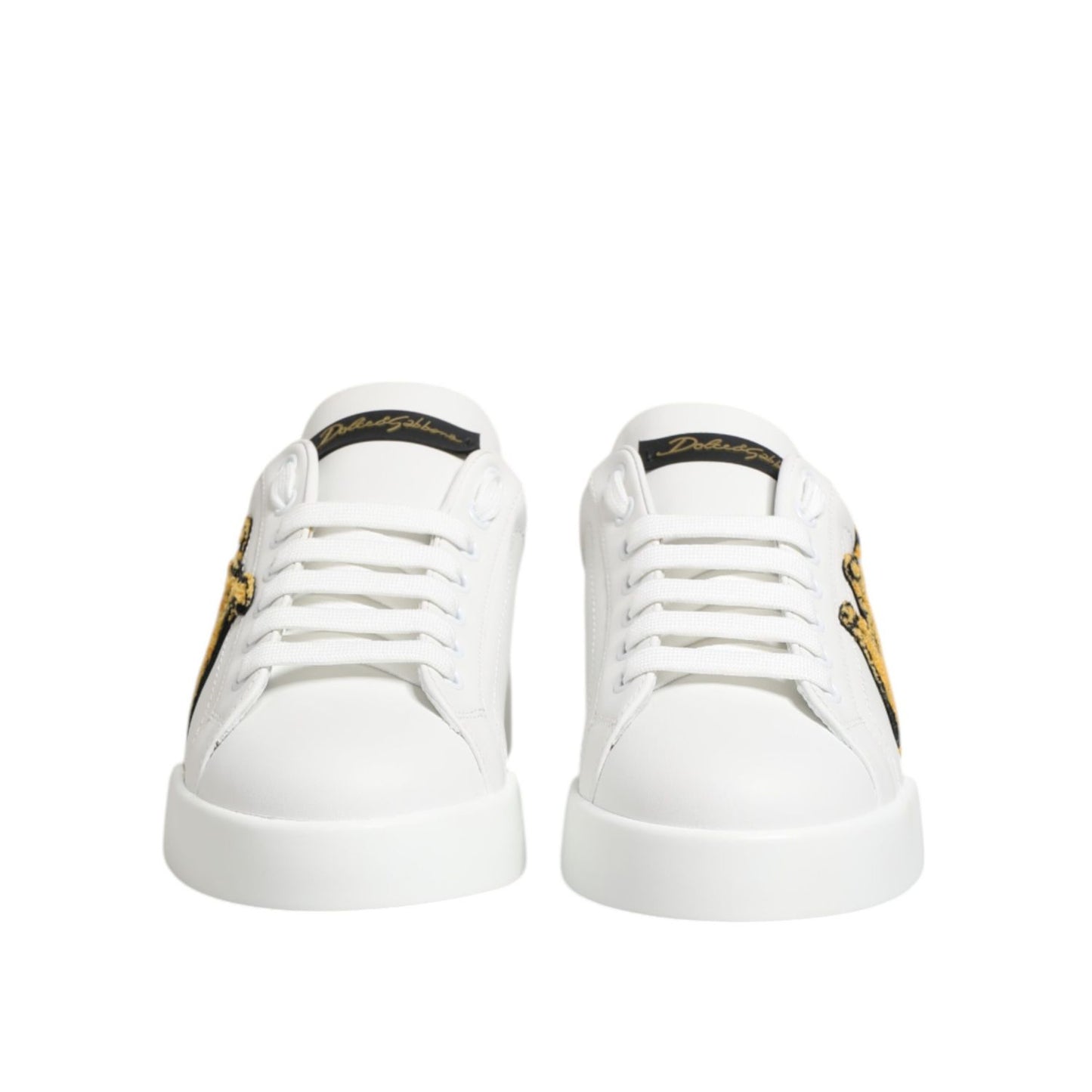 Dolce & Gabbana White Crown Patch Portofino Men Sneakers Shoes