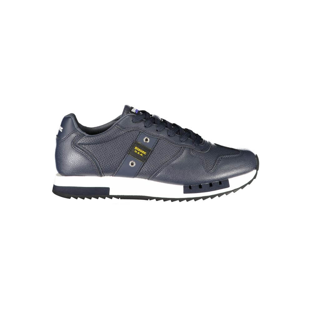 Blauer Blue Leather Men Sneaker with sporty silhouette and bold logo, showcasing urban style and comfort in men's footwear.