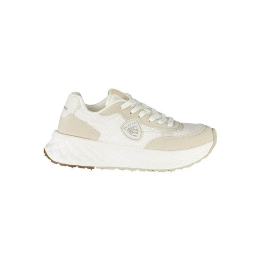 Blauer White Polyester Women Sneaker with striking design and removable footbed, ideal for comfort and style.