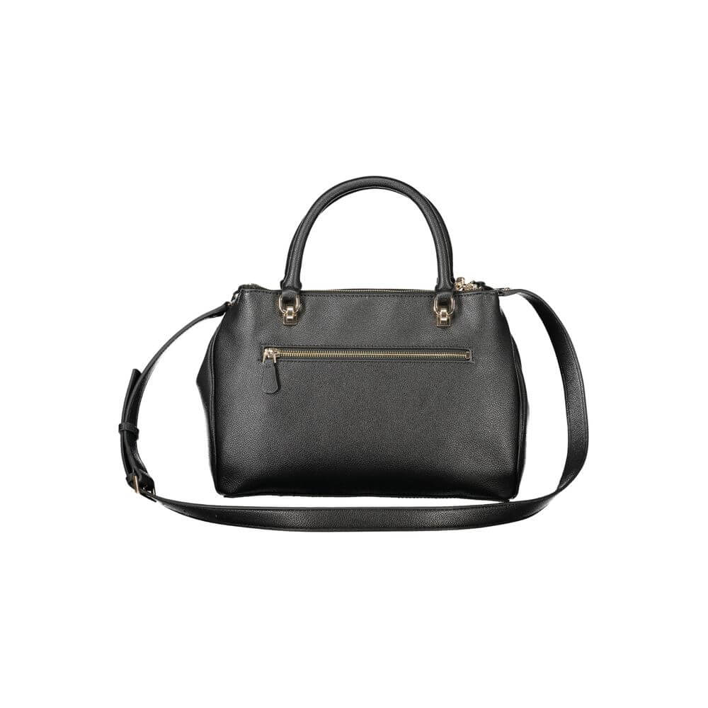 Guess Jeans Black Polyethylene Women Handbag with detachable strap and contrasting details, ideal for chic fashion lovers.
