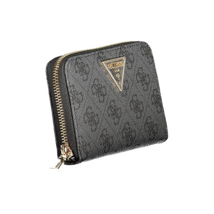 Guess Jeans Black Polyethylene Women Wallet featuring sleek design and ample storage with dual compartments and secure coin purse.
