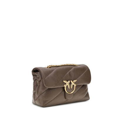 PINKO Brown Calf Leather Bos Taurus Shoulder Bag