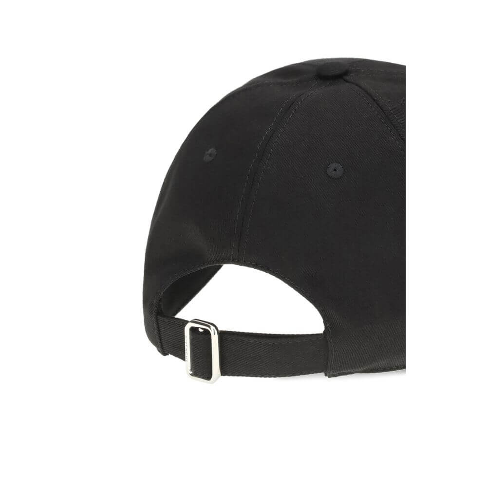 Back view of Givenchy Black Cotton Cap (Baseball Hat) showing adjustable strap for a customized fit.