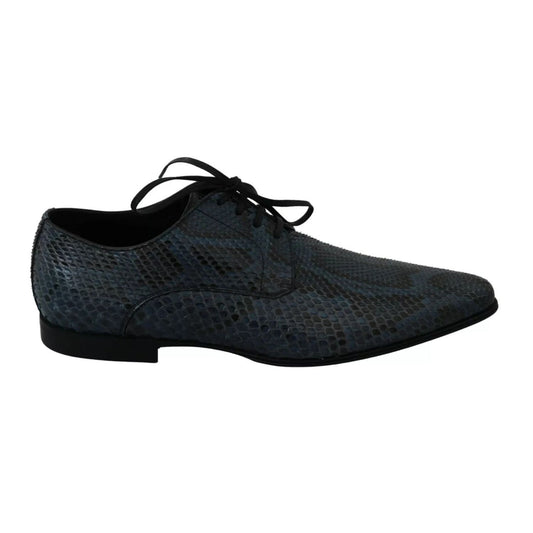 Dolce & Gabbana Blue Python Leather Snakeskin Shoes