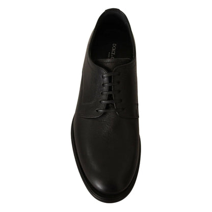 Dolce & Gabbana Black Lace Up Leather Men Formal Derby Shoes