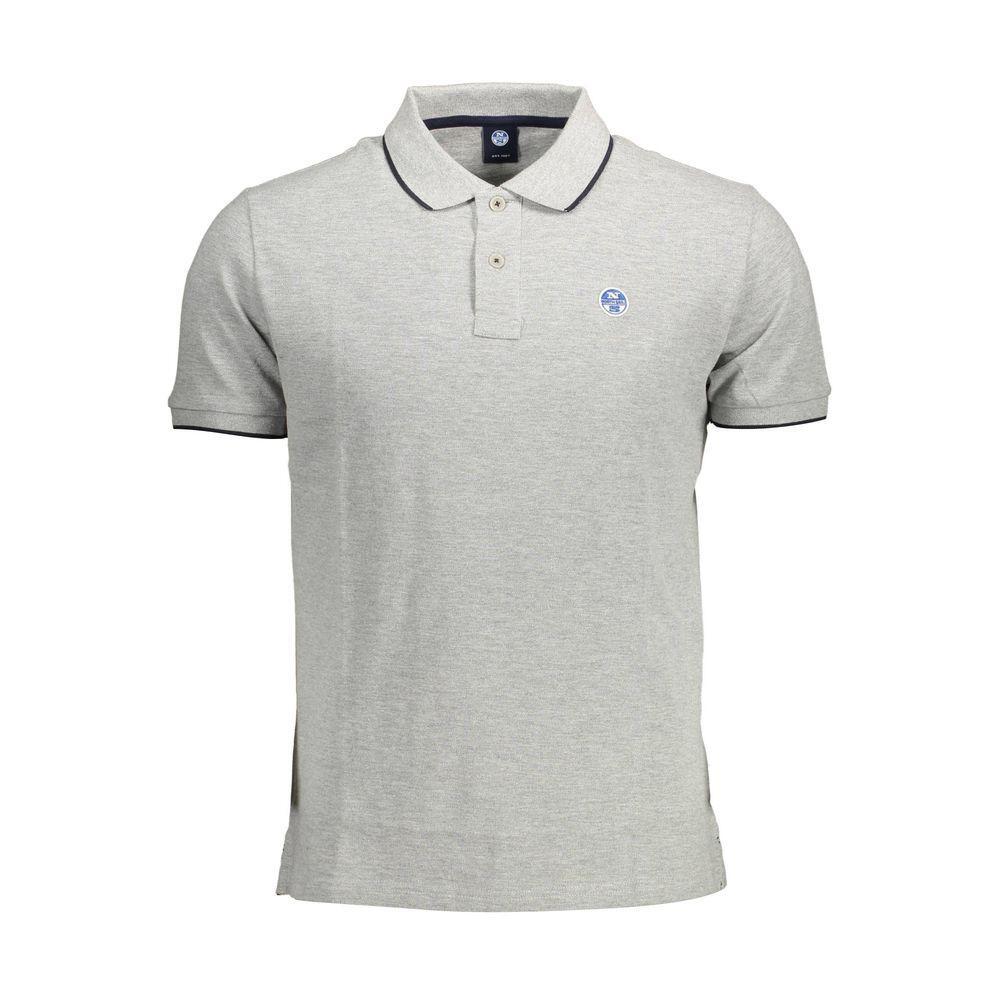 North Sails Gray Cotton Polo Shirt NO-12534-XL