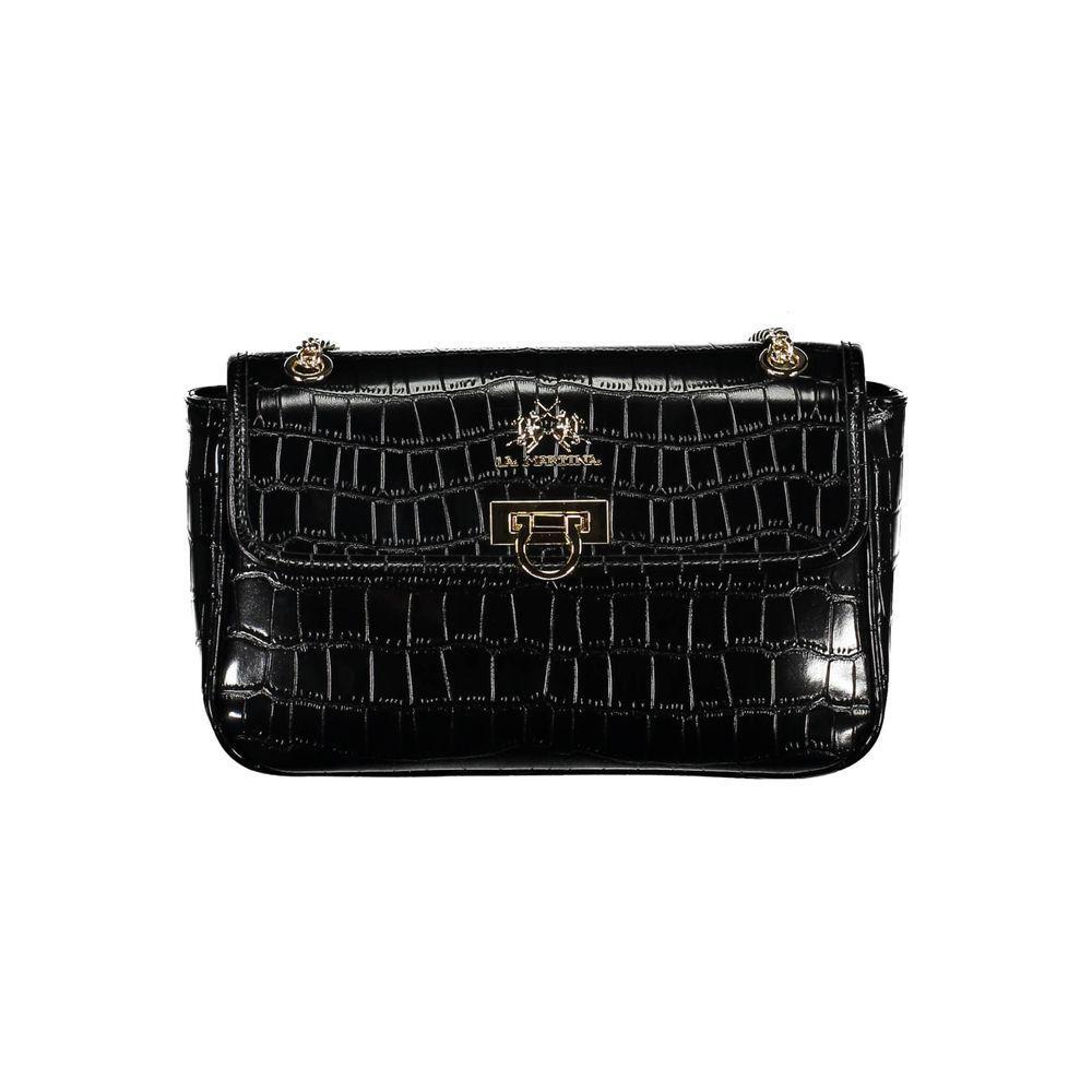 La Martina Black Polyethylene Handbag