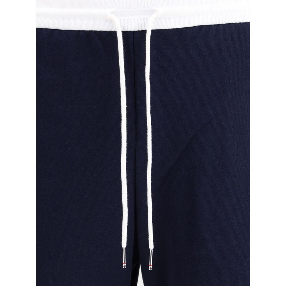 Thom Browne Blue Cotton Joggers (Workout Pants)