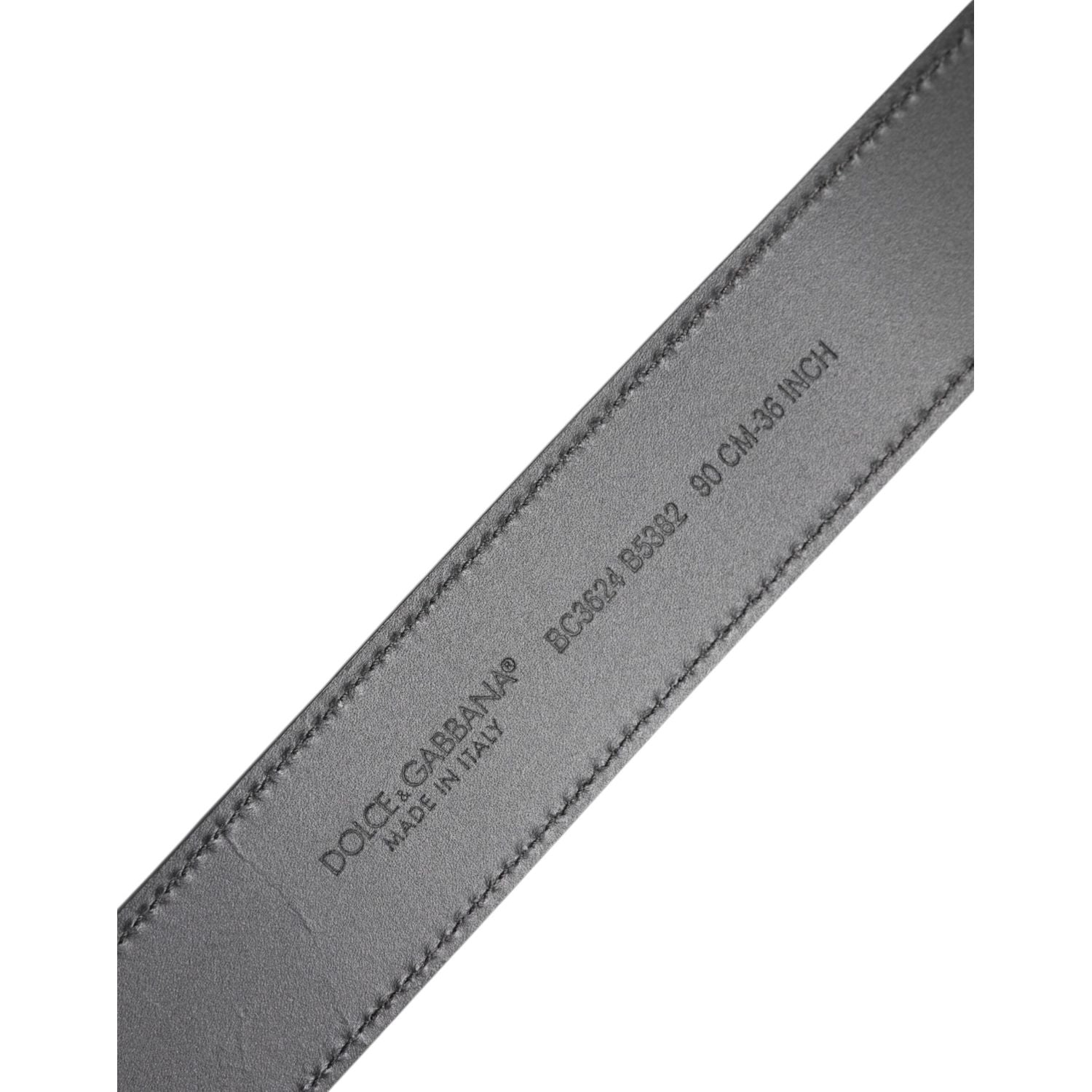 Dolce & Gabbana Black Leather Classic Metal Logo Buckle Belt