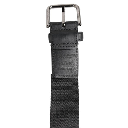 Dolce & Gabbana Black Polyester Leather Metal Buckle Belt