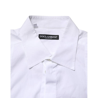 Dolce & Gabbana White Poplin Cotton Formal Men Dress Shirt