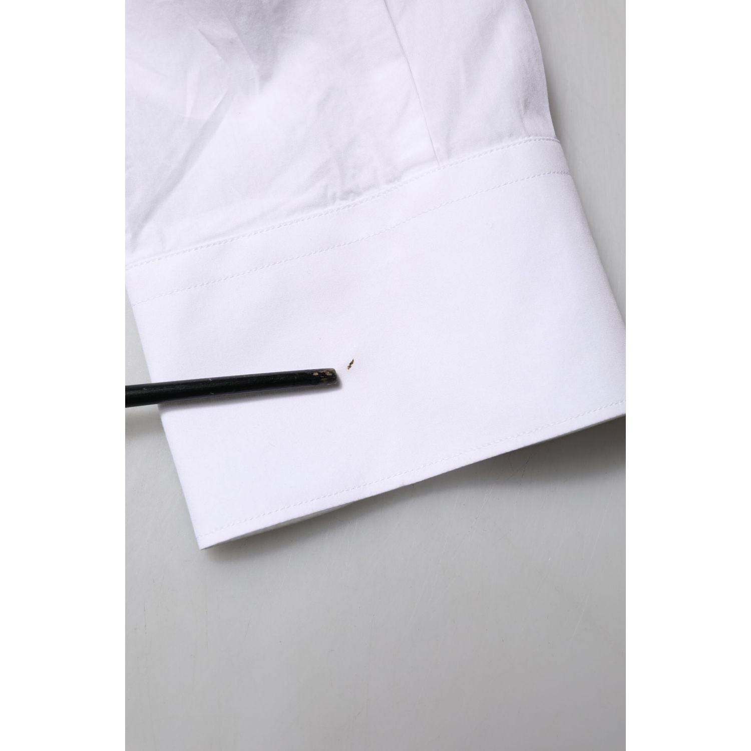 Dolce & Gabbana White Bib Cotton Poplin GOLD Men Formal Shirt