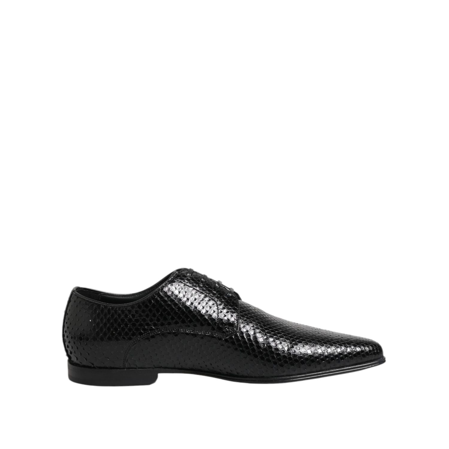 Dolce & Gabbana Black Exotic Leather Lace Up Derby Shoes