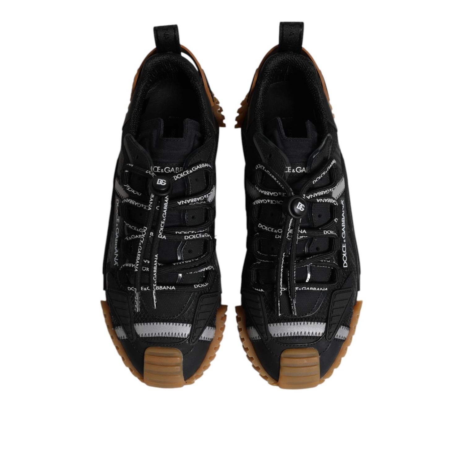 Dolce & Gabbana Black Logo Lace Up Low Top NS1 Sneakers Shoes