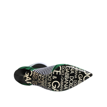 Dolce & Gabbana Green Stretch Sock Style Ankle Boots Shoes