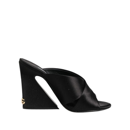 Dolce & Gabbana Black Keira Baroque High Heel Sandals Shoes