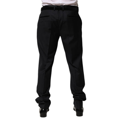 Dolce & Gabbana Black Wool Men Formal Dress Trouser Pants