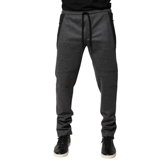 Dolce & Gabbana Gray Black Wool Blend Jogger Sweatpants  Pants