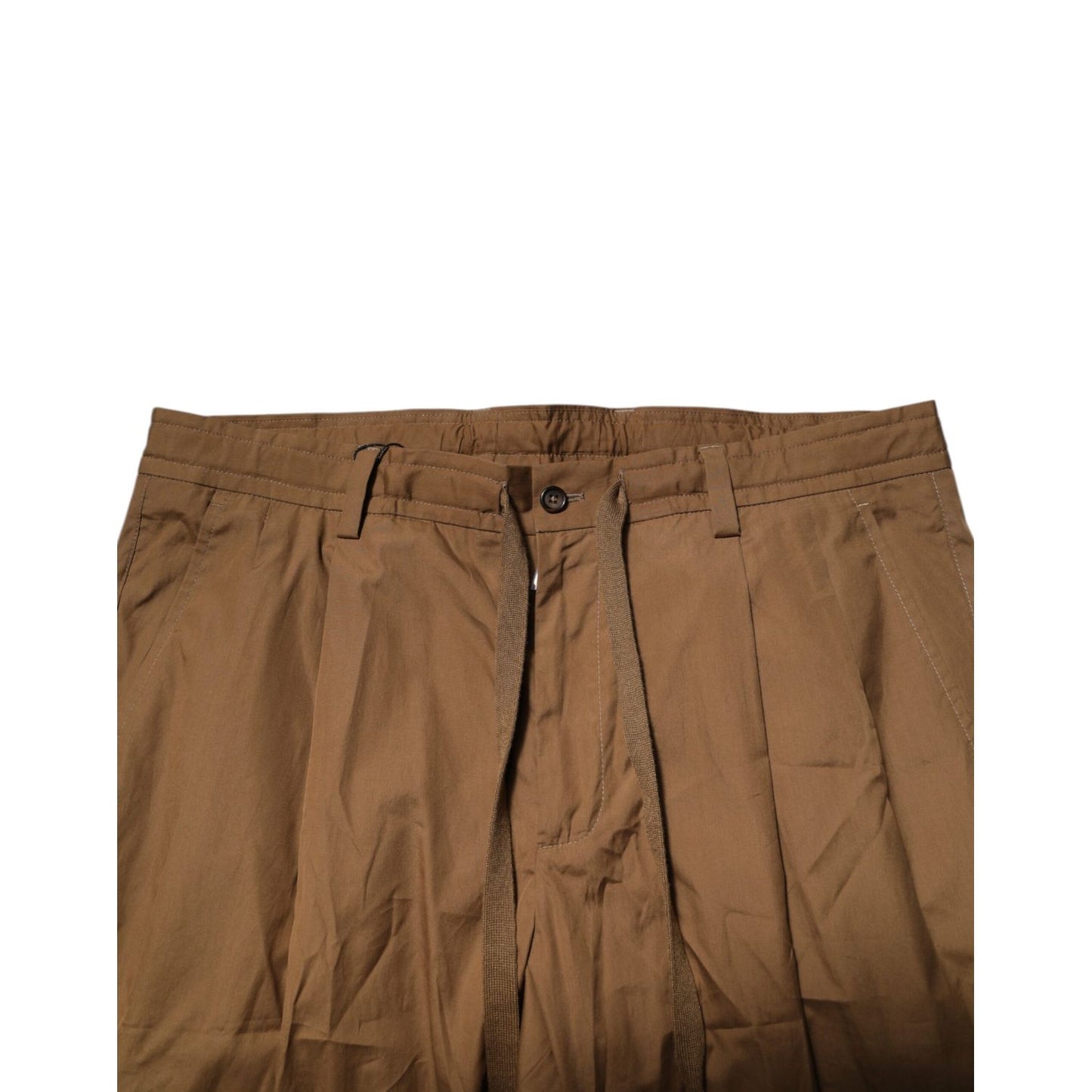 Dolce & Gabbana Brown Cotton Chino Mid Waist Men Jogger Pants