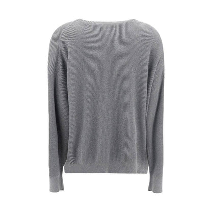 Brunello Cucinelli Gray Cotton Sweatshirt