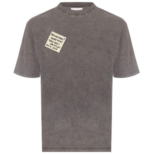 Diego Venturino Gray Cotton T-Shirt DI-15846-S