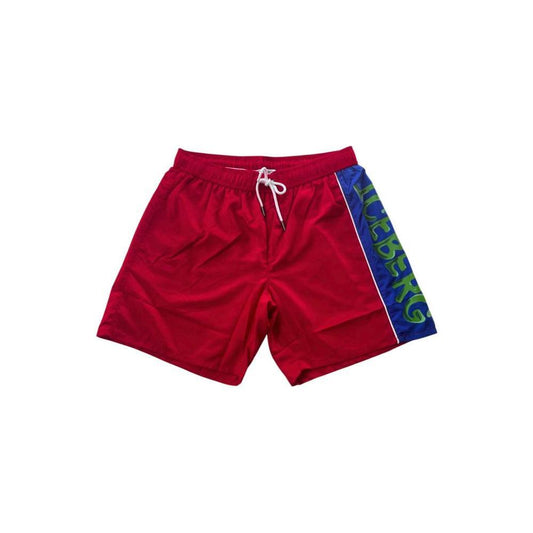 Iceberg Red Polyester Men Swim Short