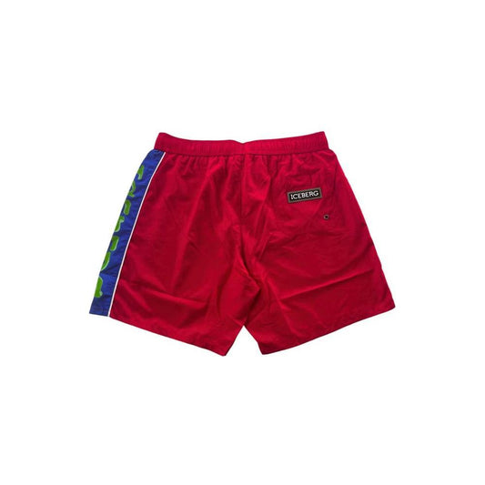 Iceberg Red Polyester Men Swim Short