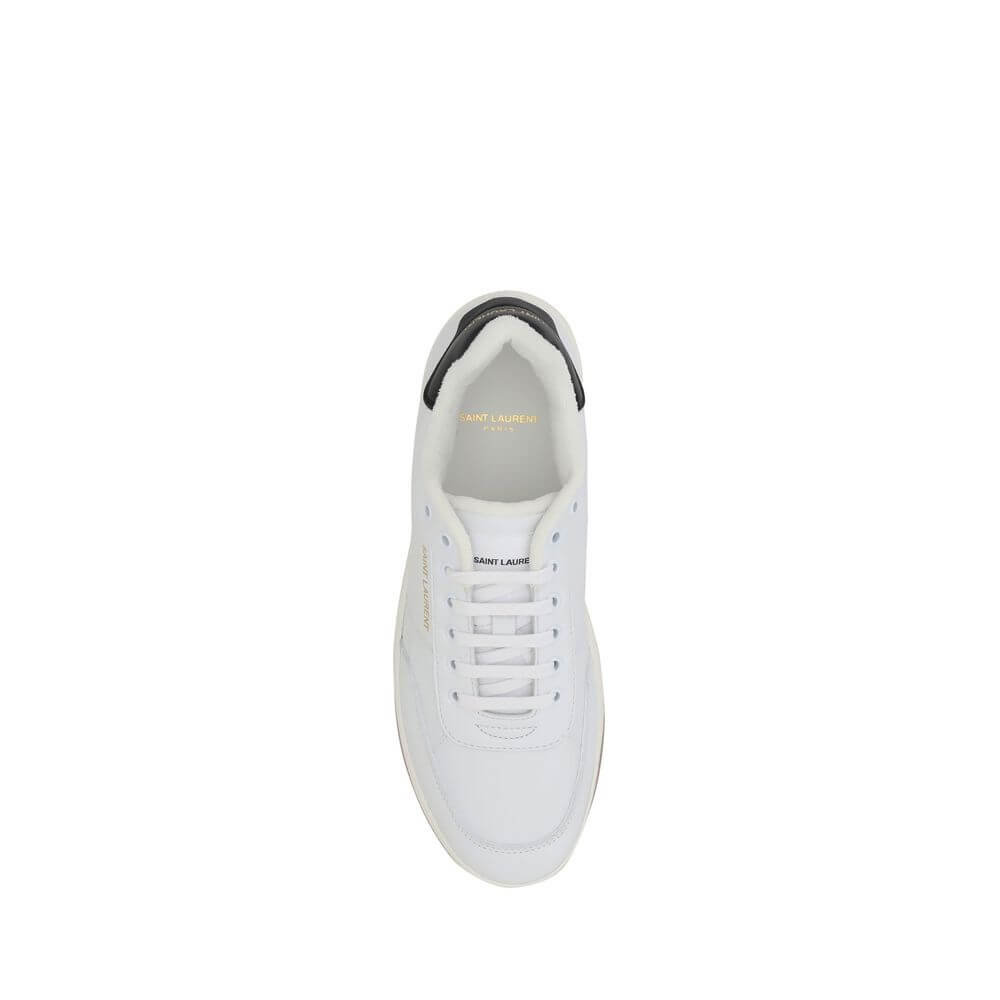 Saint Laurent White Calf Leather Bos Taurus Low Top Sneakers