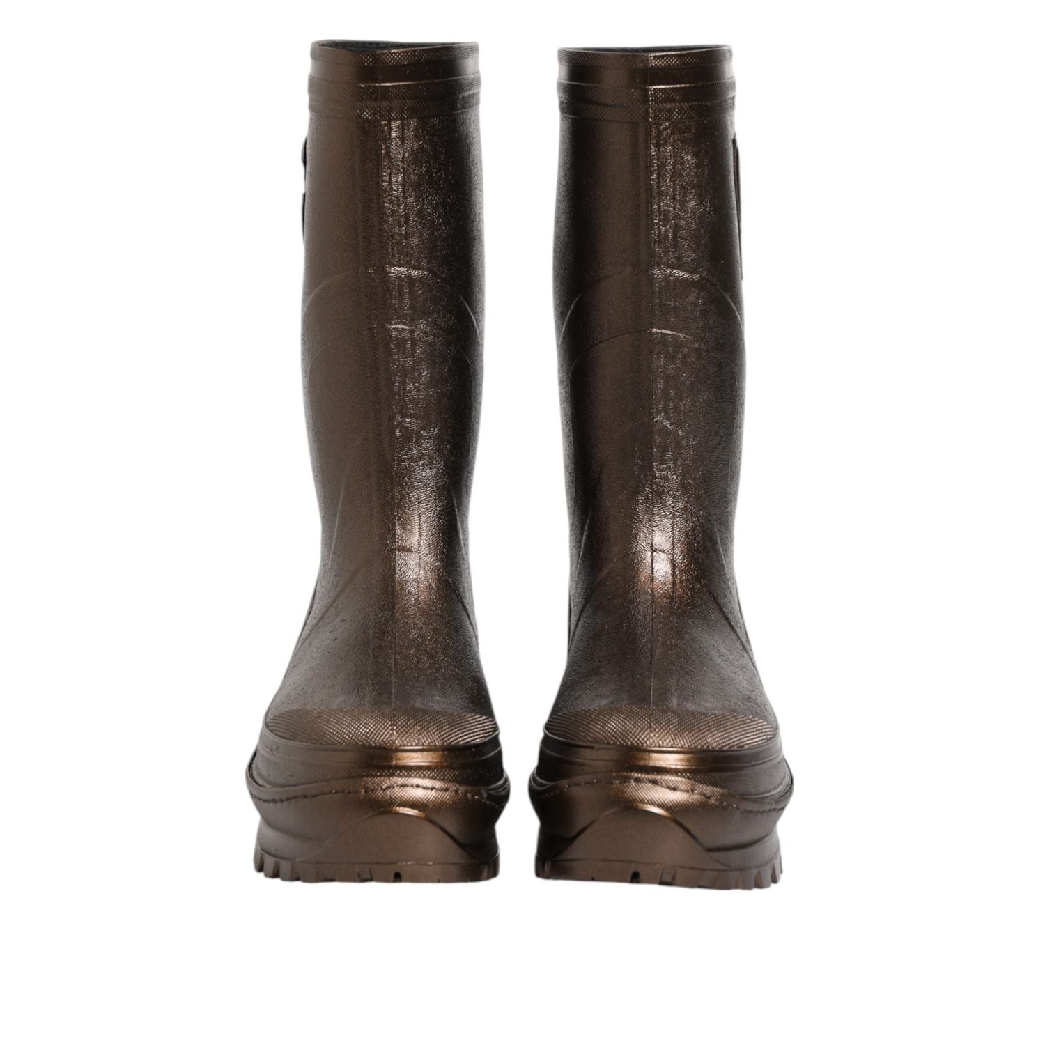 Dolce & Gabbana Metallic Bronze Pull On Rain Boots Shoes