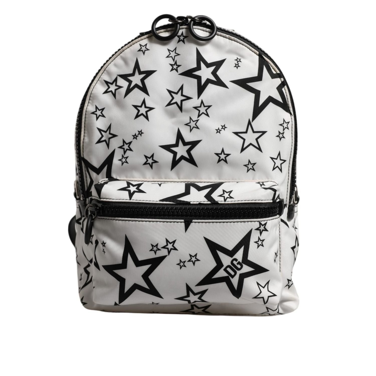Dolce & Gabbana White DG Stars Print Nylon Travel Backpack Bag