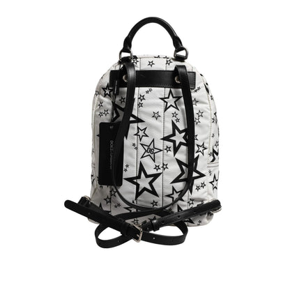 Dolce & Gabbana White DG Stars Print Nylon Travel Backpack Bag