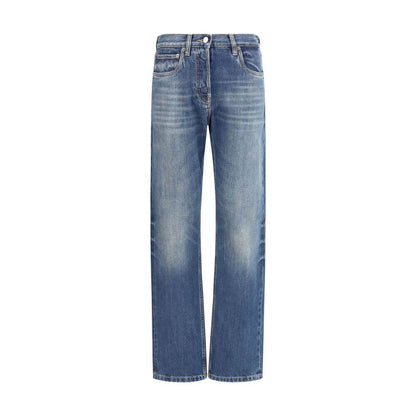 Prada Blue Cotton Straight-Leg Jeans