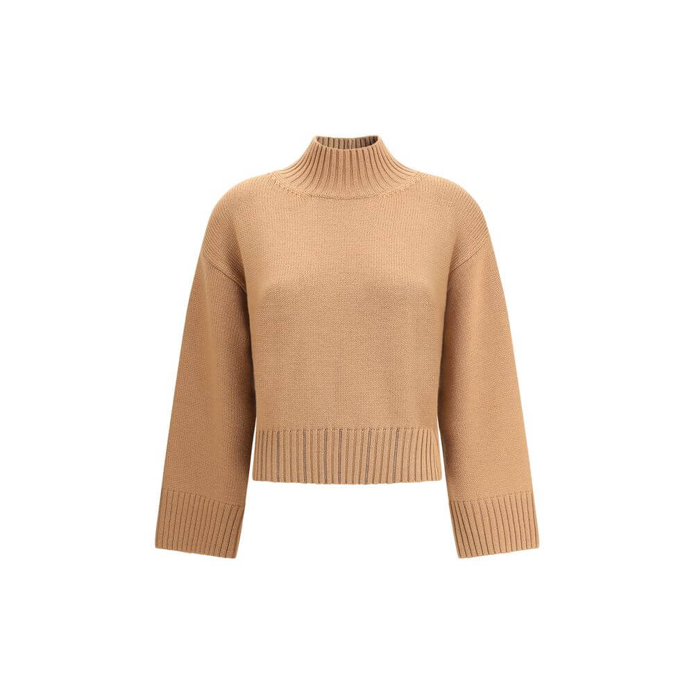 Fabiana Filippi Beige Fleece Wool Sweatshirt