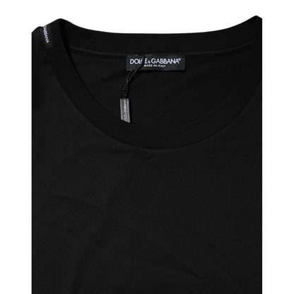 Dolce & Gabbana Black Cotton Crew Neck Short Sleeves T-shirt