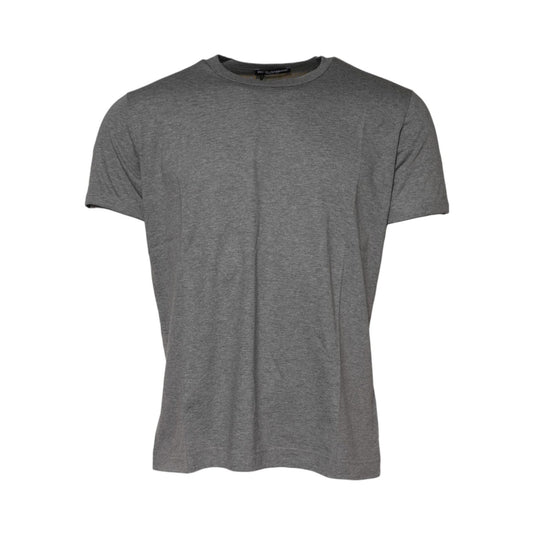 Dolce & Gabbana Gray Cotton Crew Neck Short Sleeves T-shirt TSH91055-48