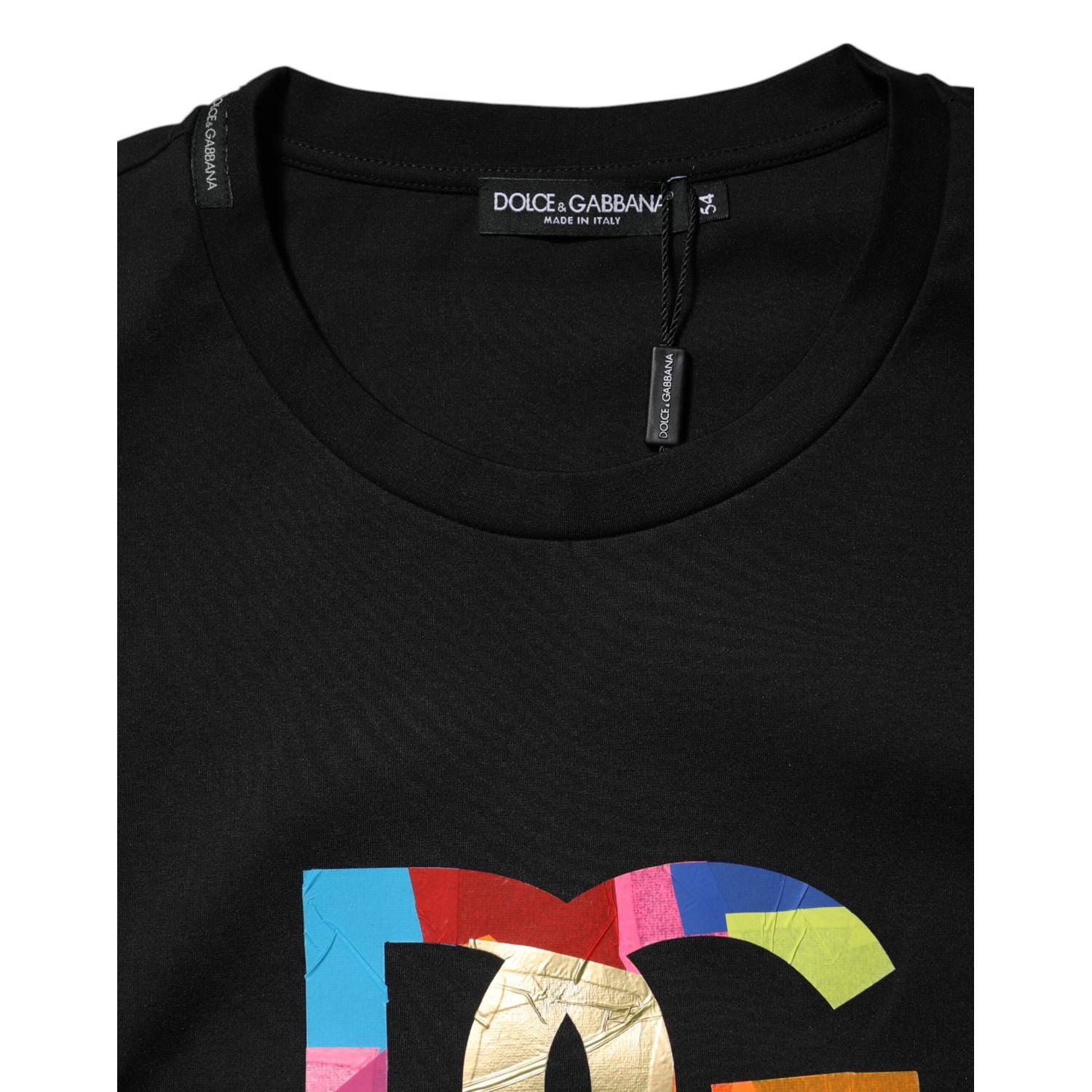 Dolce & Gabbana Black DG Logo Print Cotton Crew Neck T-shirt