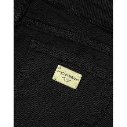 Dolce & Gabbana Black Cotton Skinny Mid Waist Denim Jeans