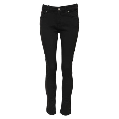 Dolce & Gabbana Black Cotton Skinny Mid Waist Denim Jeans
