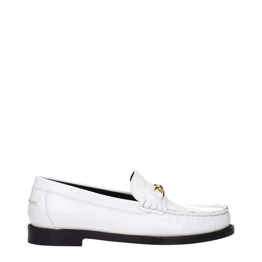 Versace White Leather Slip-On Loafers