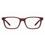 Under Armour Transparent Resin Frames with red square design, ideal for women. Lens/Bridge/Temple: 54/17/140mm.