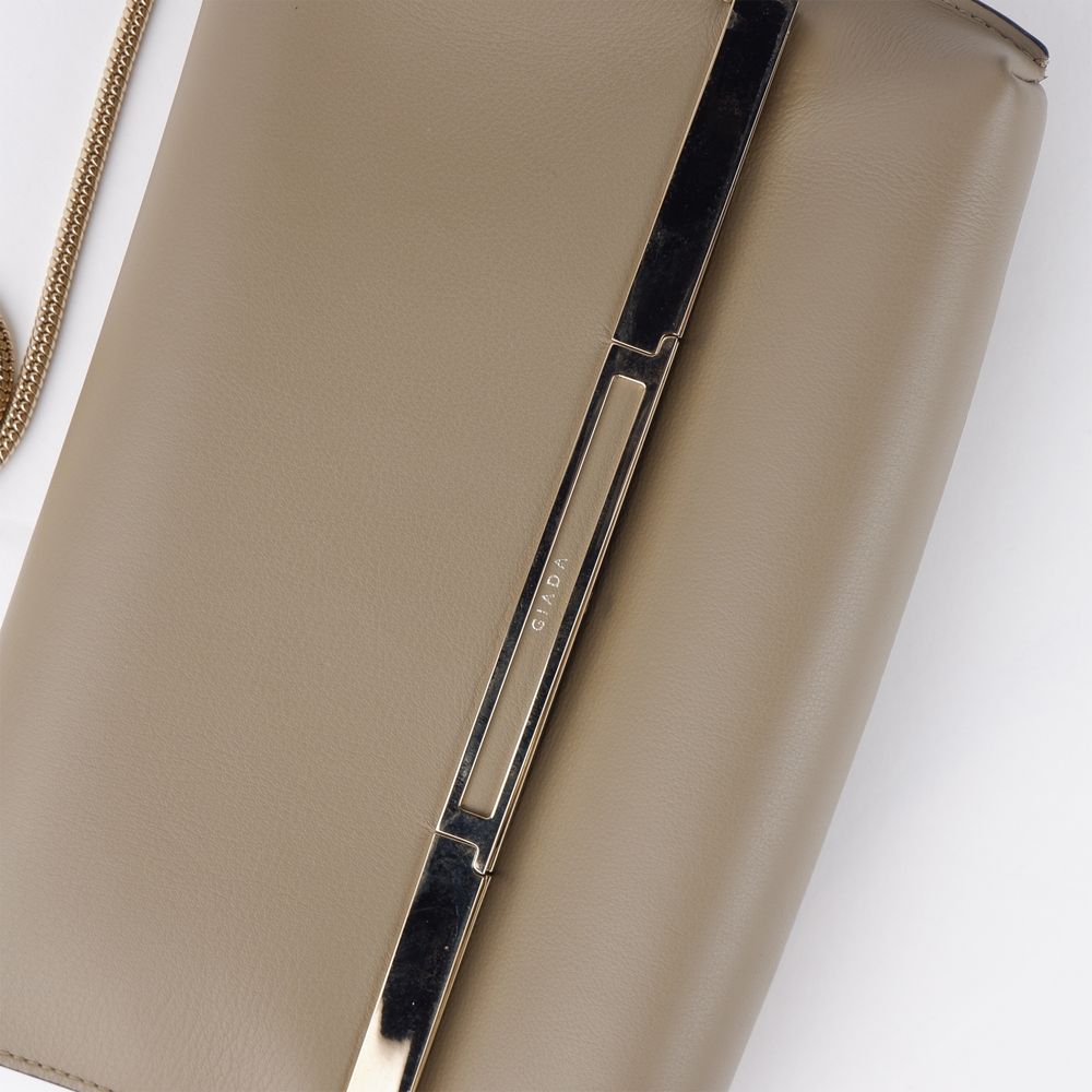 Giada Beige Leather Crossbody Bag