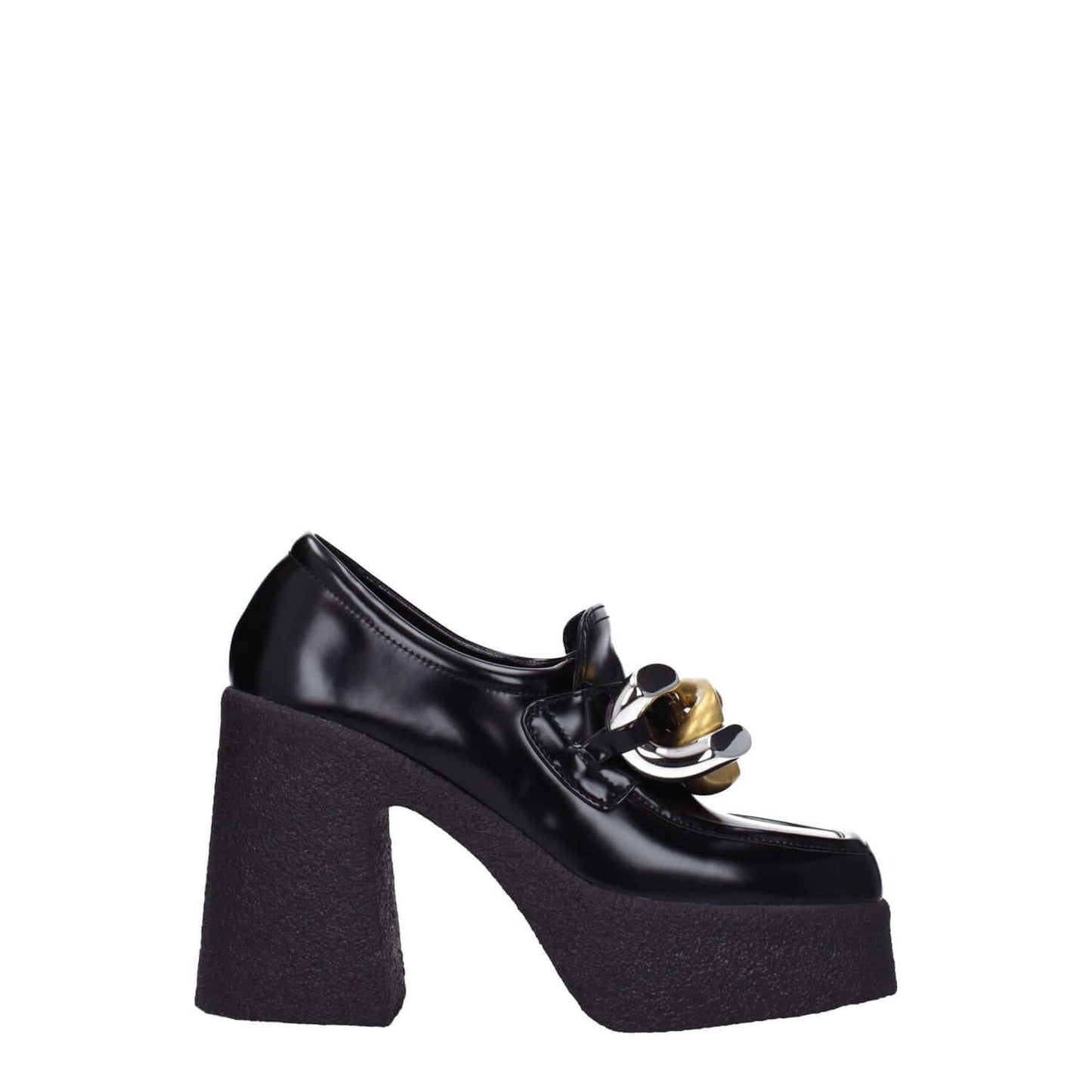Stella McCartney Black Leather Platform Loafers
