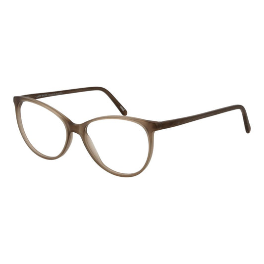 Andy Wolf Beige Unisex Glasses Frame with full-rim acetate cat eye design and demo lenses