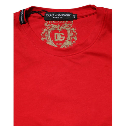 Dolce & Gabbana Red Crew Neck Short Sleeves Top T-shirt
