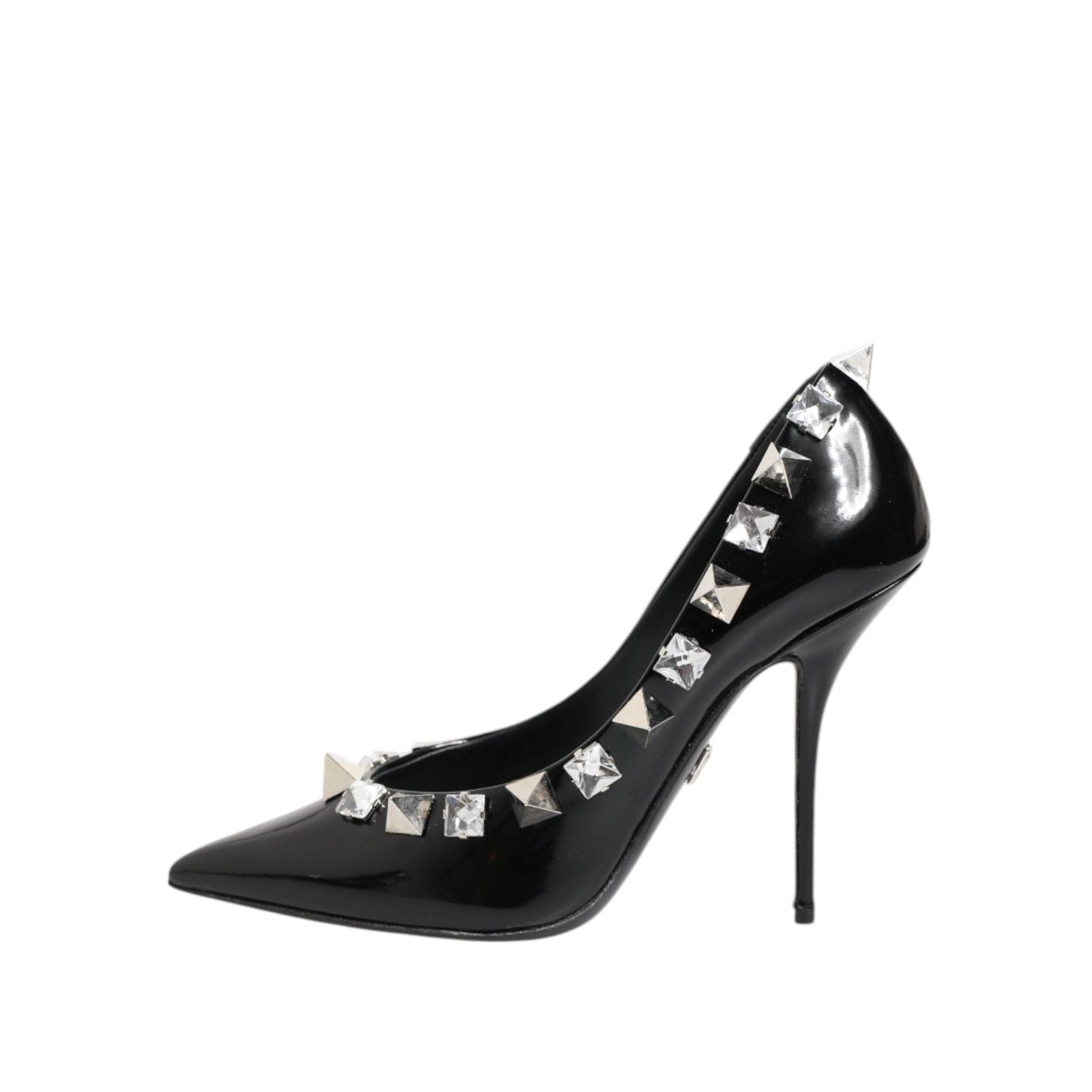 Dolce & Gabbana Black Crystals Studs Stiletto Pumps Shoes