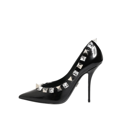 Dolce & Gabbana Black Crystals Studs Stiletto Pumps Shoes