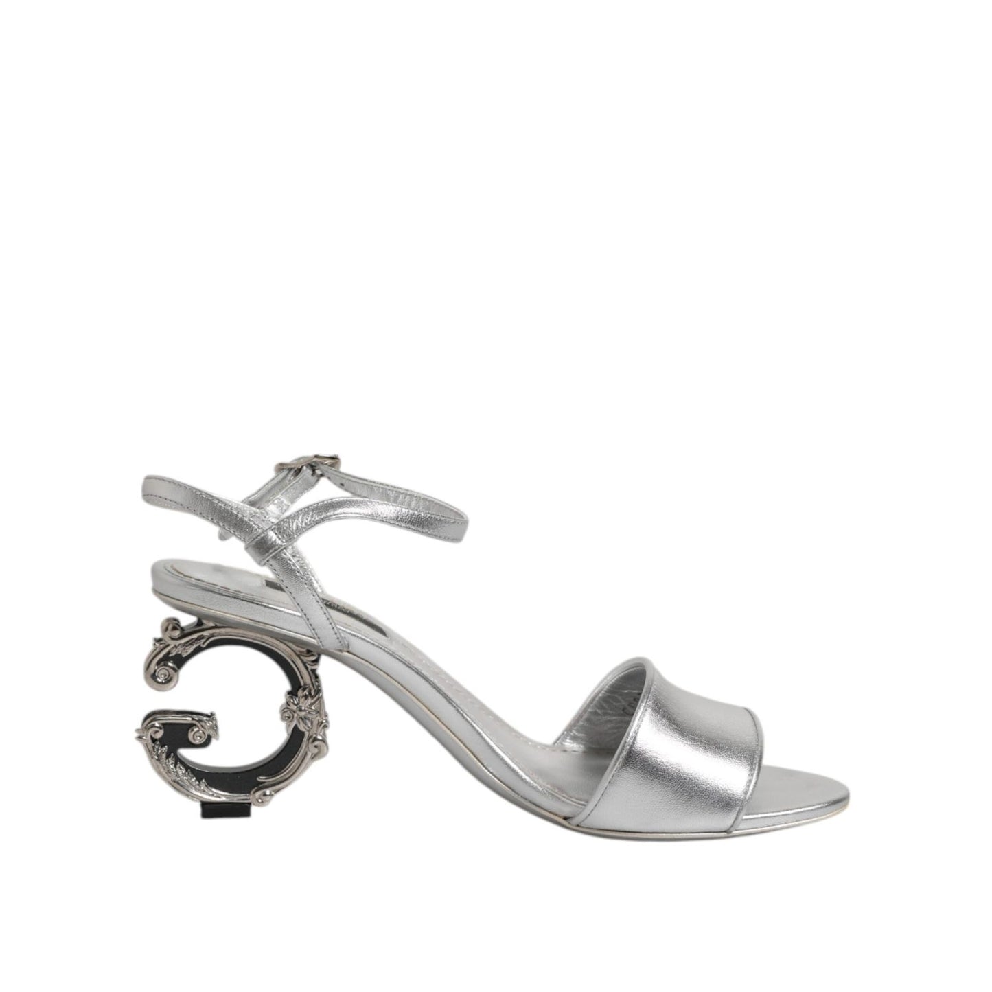 Dolce & Gabbana Silver KEIRA Heels Ankle Strap Sandals Shoes