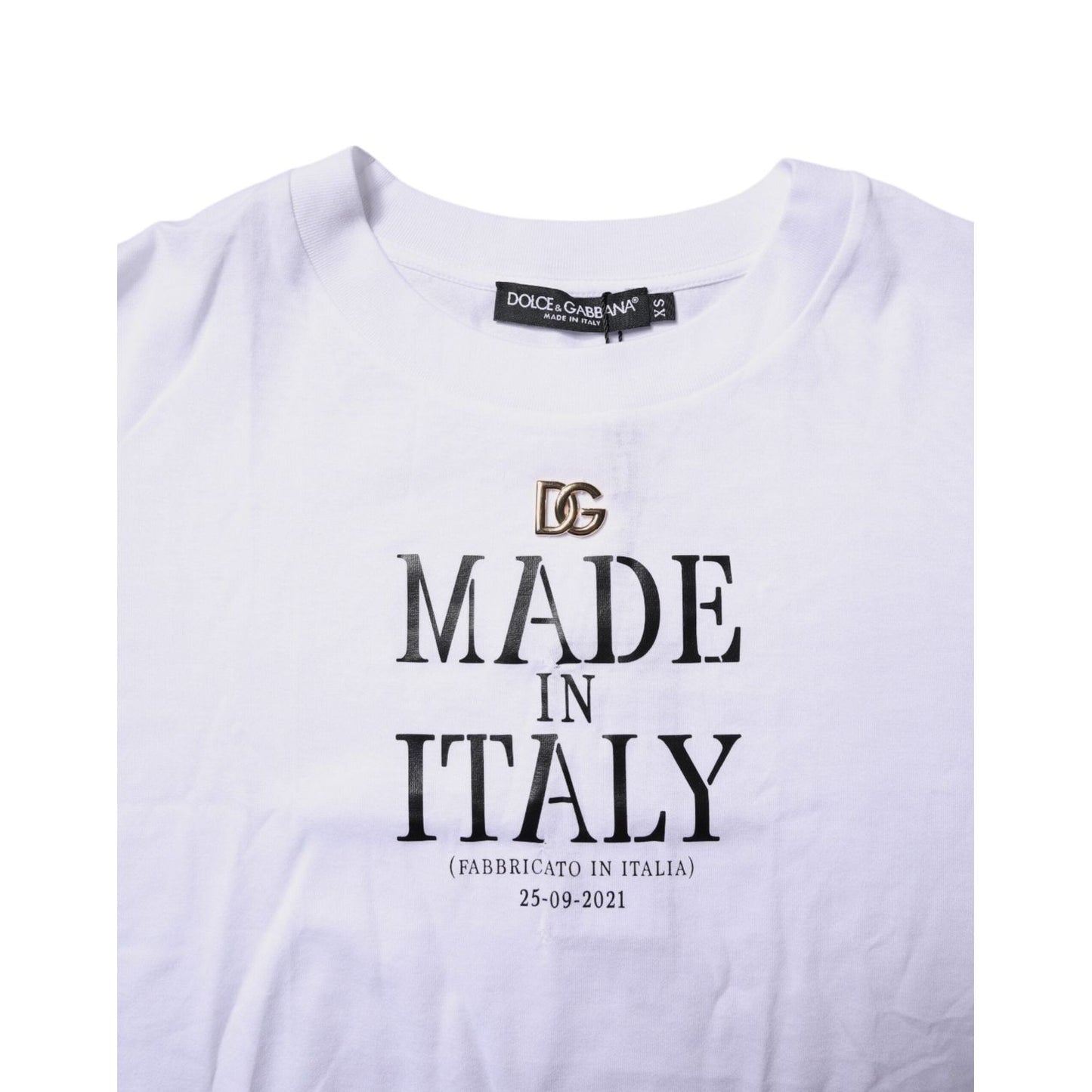 Dolce & Gabbana White Short Sleeves DG Logo Print Top T-shirt TSH91154-42